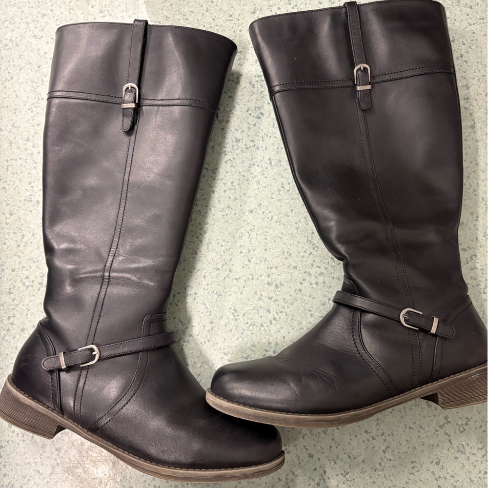 Propet Black Tall Leather Boots